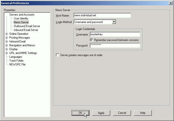 Remember password between sessions - enter username and password