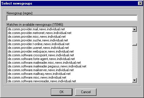Select newsgroups